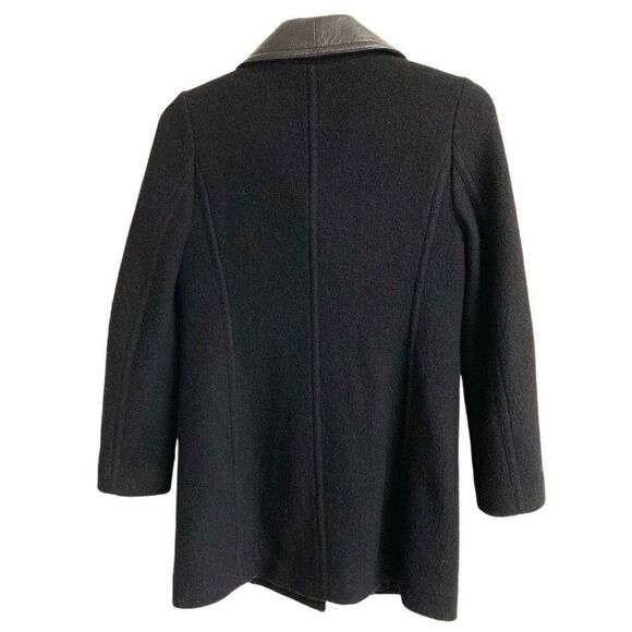 Club Monaco Reeta Italian Wool Leather Moto long jacket women’s S biker trench c - Picture 9 of 12